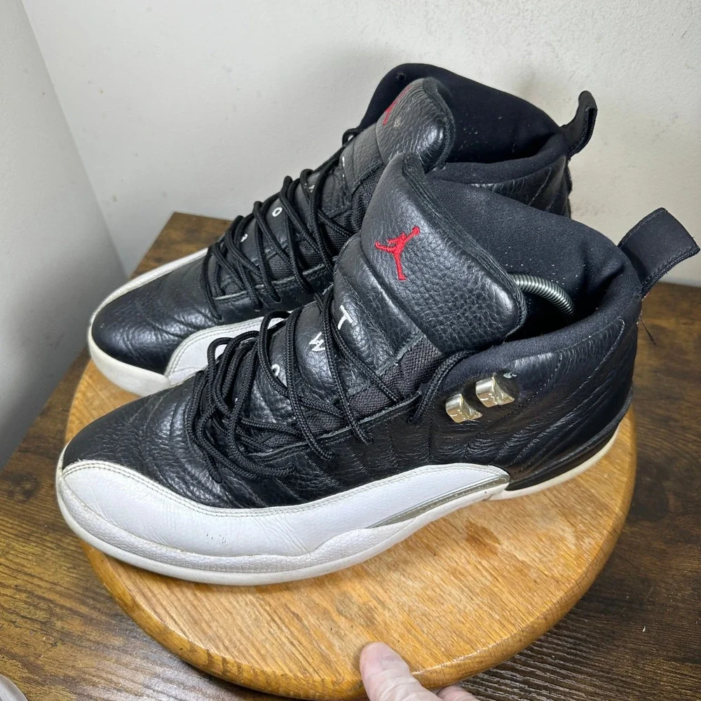 Jordan 12 Retro Playoff Black White Varsity Red CT8013-006 Mens Size 13